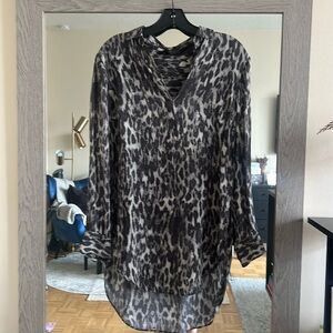 All Saints Keri Leopard Shirt- XS